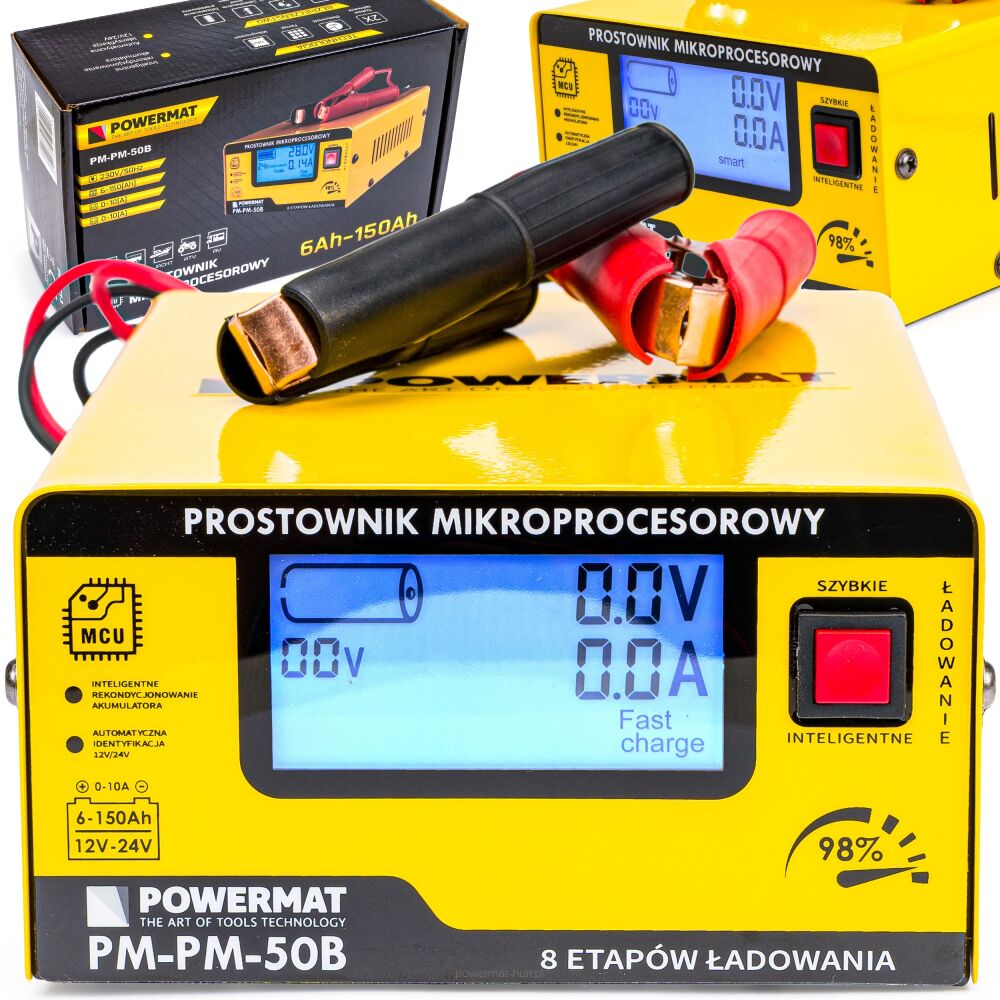 Prostownik mikroprocesorowy akumulatorowy 12/24V PM-PM-50B