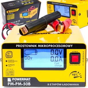 Prostownik mikroprocesorowy akumulatorowy 12/24V PM-PM-50B
