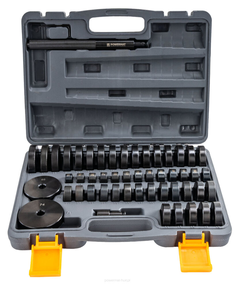 ZESTAW ADAPTERÓW DO MONTAŻU I DEMONTAŻU TULEI I ŁOŻYSK 52el. 18-74mm PM-STIL-52T