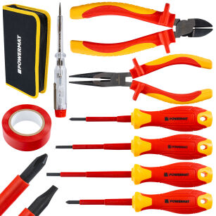 ZESTAW NARZĘDZI IZOLOWANYCH DLA ELEKTRYKA 1000V 8el. (ETUI) PM-ZW-8ZI