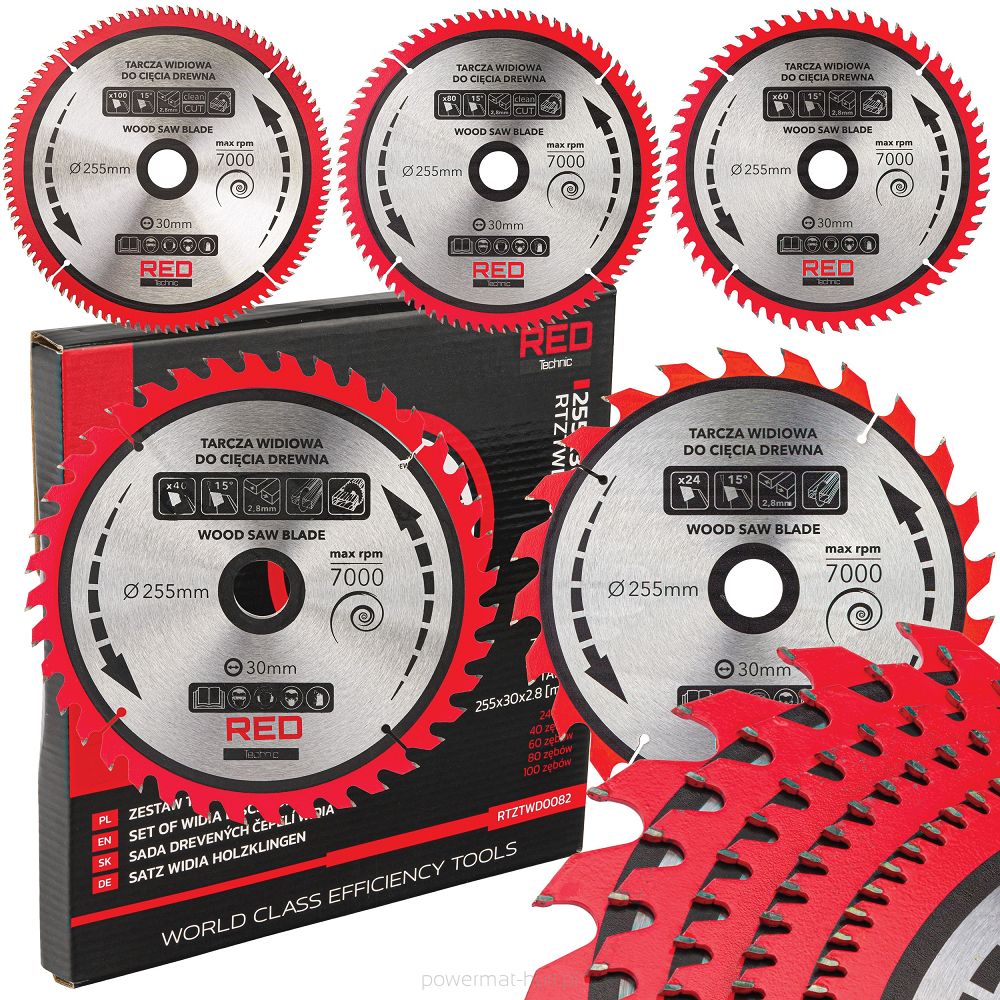 Zestaw 5 tarcz 255/30mm RTZTWD0082